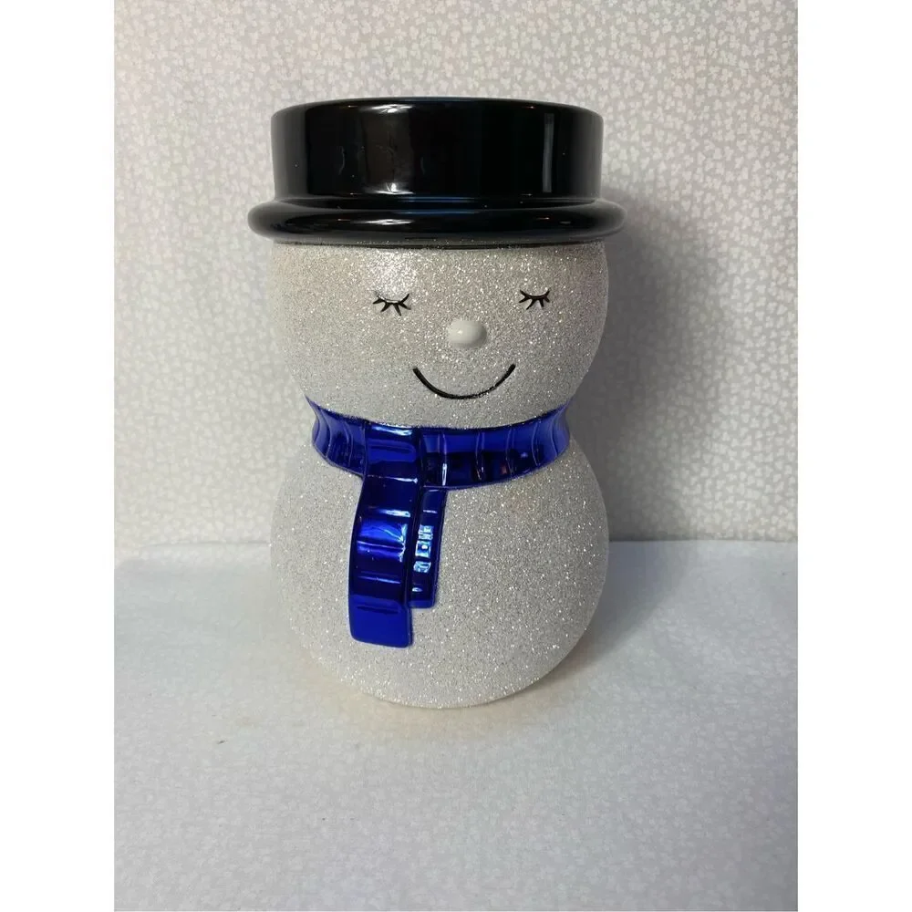 Bath and Body Works Glittery Snowman 3-Wick Candle Holder